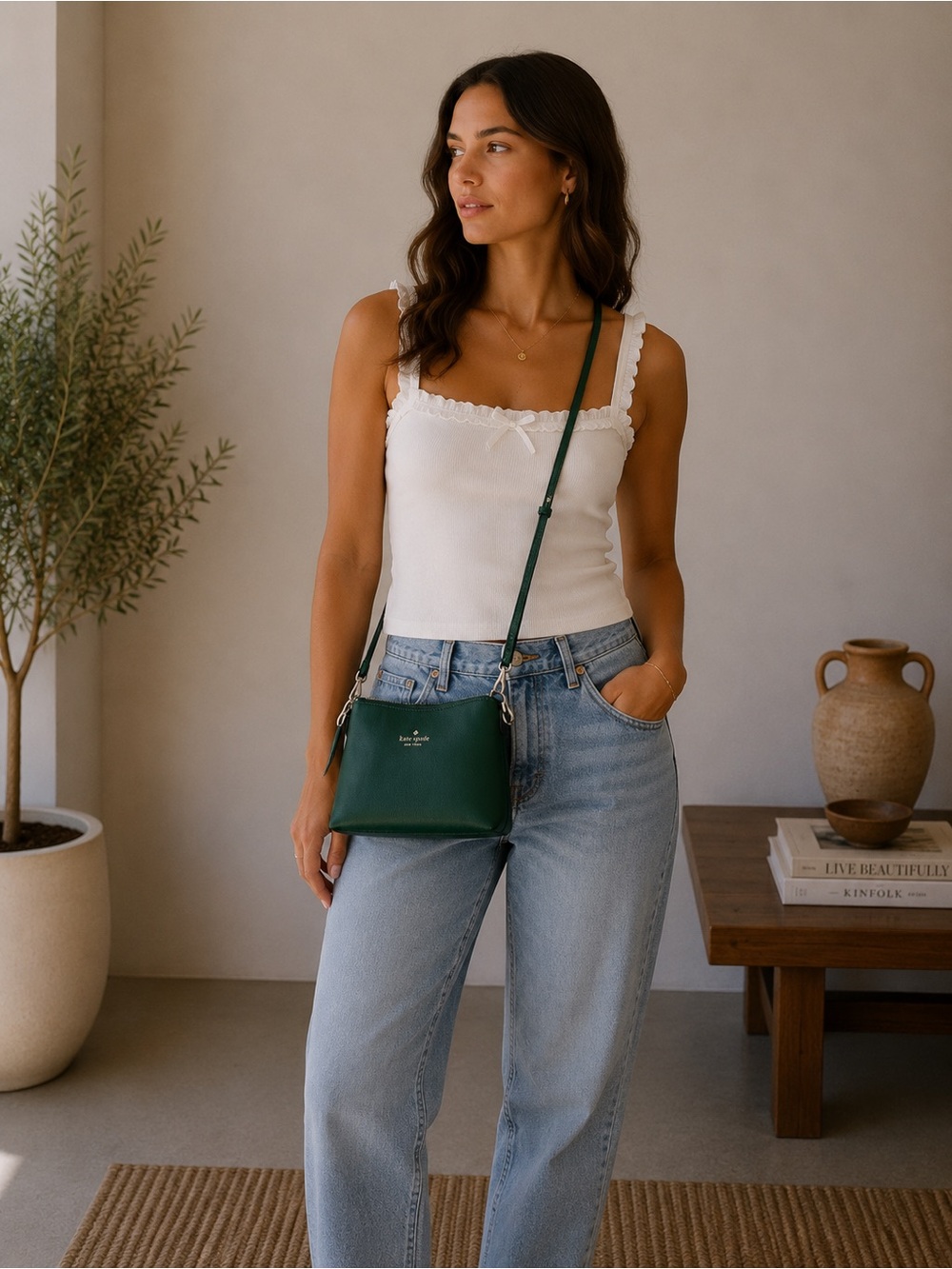 kate spade Emerald Green Leather Crossbody Bag